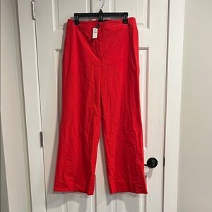 Talbots Wide Leg Cotton Pants in Red Orange Color Size 8 NWT